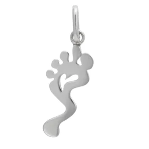 argentium silver footprint pendant