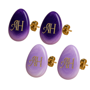 resin monogram earrings