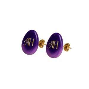 resin monogram earrings