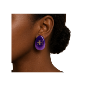 resin monogram earrings