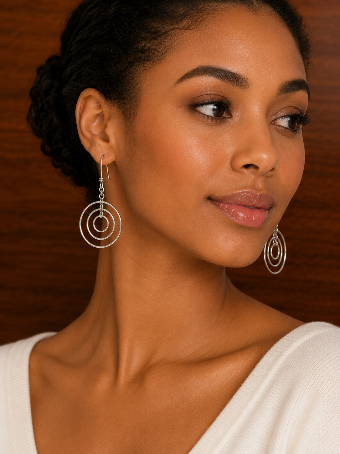 Concentric circle earrings
